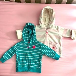SET OF TWO BABY GIRLS JACKETS : SIZE 3 MONTHS